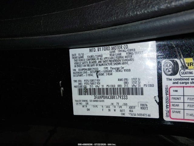 صورة 9 لـ 2011 FORD FUSION SE