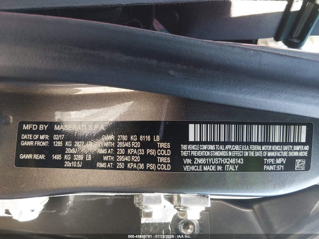 2017 MASERATI LEVANTE S 9