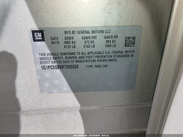 2015 Chevrolet CRUZE 1LT AUTO 照片 9