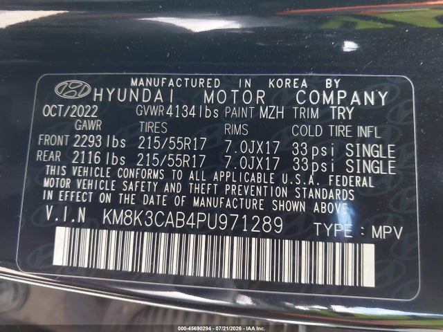 2023 HYUNDAI KONA SEL 9