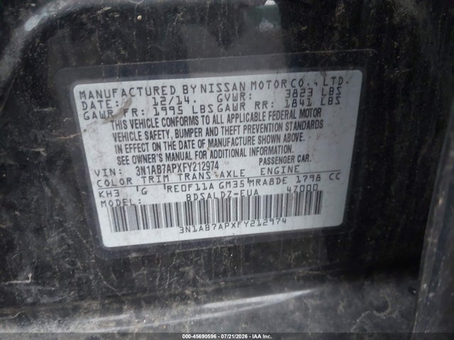 صورة 9 لـ 2015 Nissan SENTRA FE+ S/S/SL/SR/SV