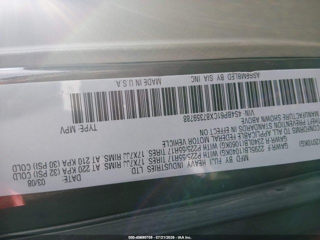 2008 Subaru OUTBACK (NATL) I/LL BEAN W/NAV/LL BEAN W/NAV/VDC 照片 9