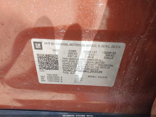 2019 CHEVROLET TRAX LT 9