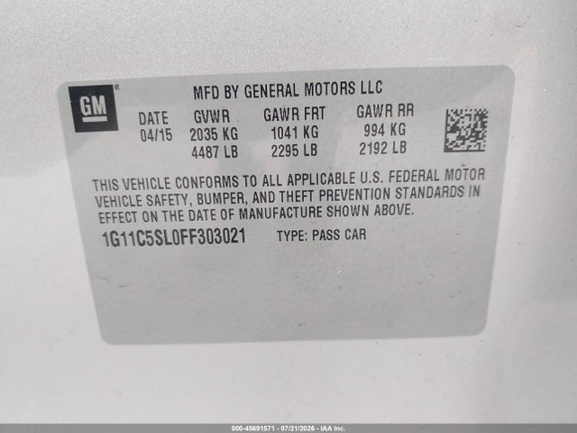 2015 Chevrolet MALIBU 1LT — фото 9