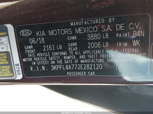 2018 KIA FORTE LX photo 9