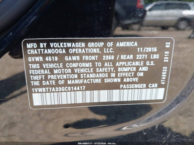 2016 Volkswagen PASSAT 1.8T SE — фото 9