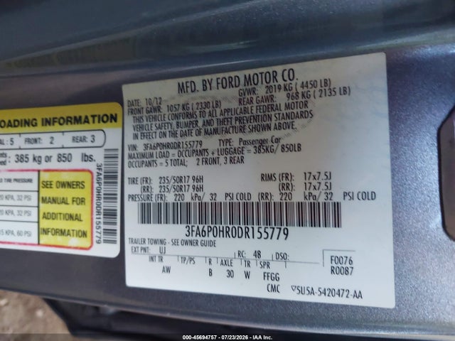 2013 FORD FUSION SE 照片 9
