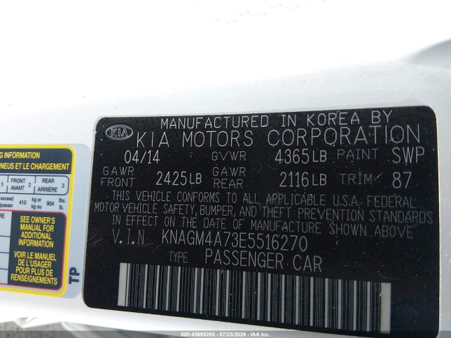 2014 KIA OPTIMA LX — фото 9
