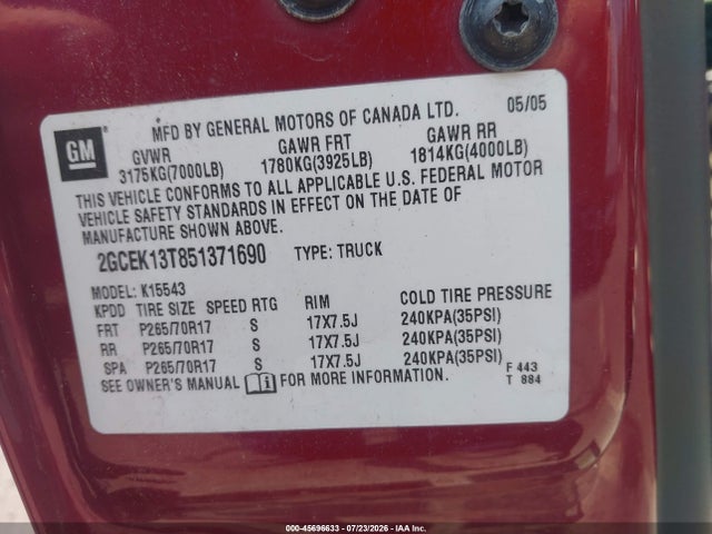 2005 Chevrolet SILVERADO 1500 Z71 照片 9