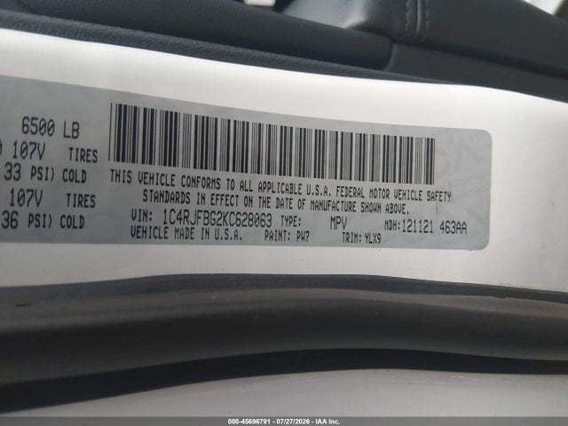 2019 JEEP GRAND CHEROKEE LIMITED X 4X4 9