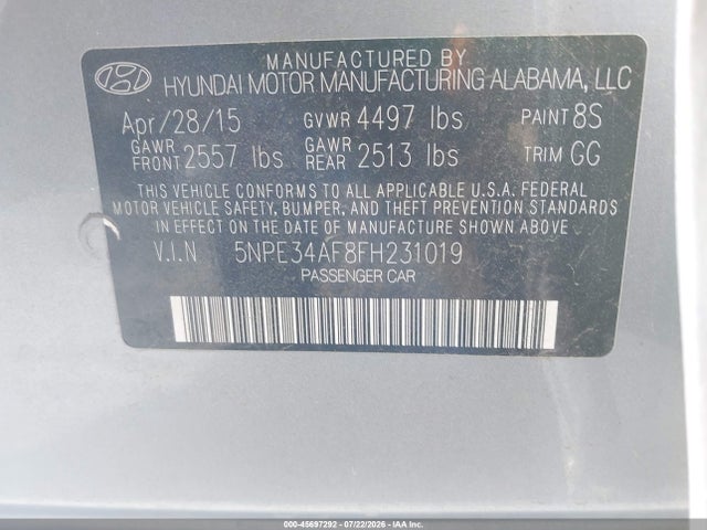 صورة 9 لـ 2015 Hyundai SONATA SPORT