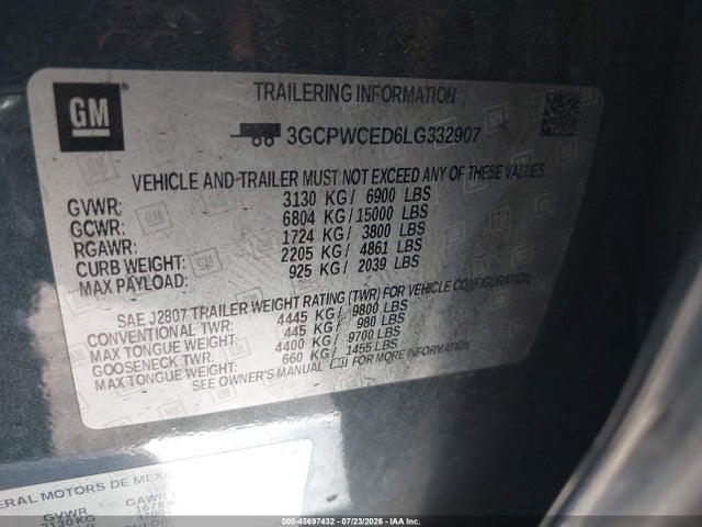 2020 Chevrolet SILVERADO 1500 2WD SHORT BED LT — фото 9