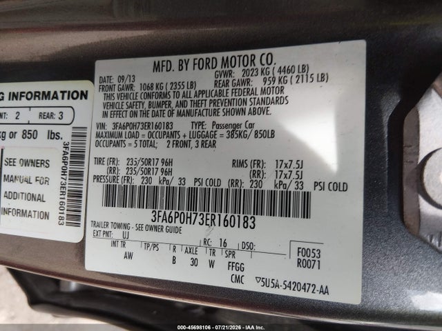 2014 FORD FUSION SE — фото 9