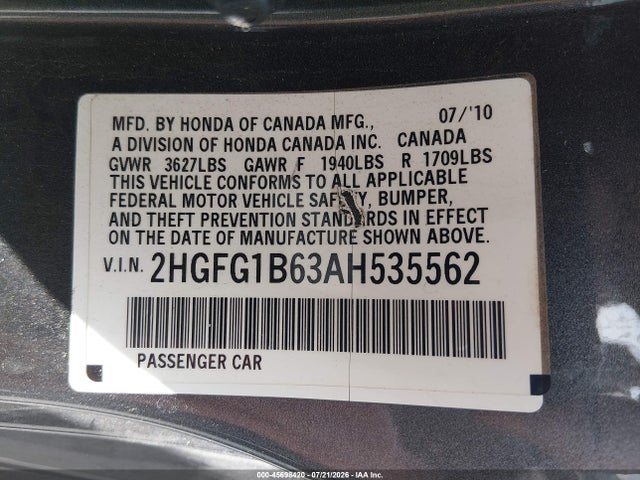 صورة 9 لـ 2010 Honda CIVIC LX
