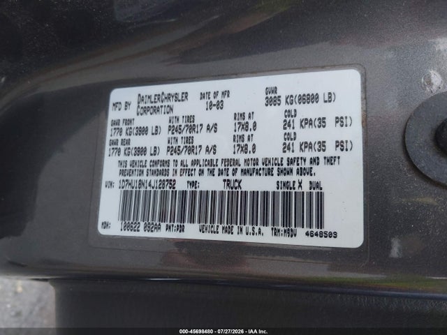 2004 Dodge RAM 1500 SLT/LARAMIE — фото 9