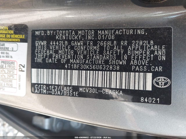 صورة 9 لـ 2006 Toyota CAMRY XLE V6