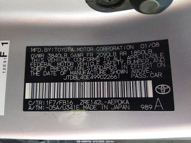2009 Toyota COROLLA 照片 9