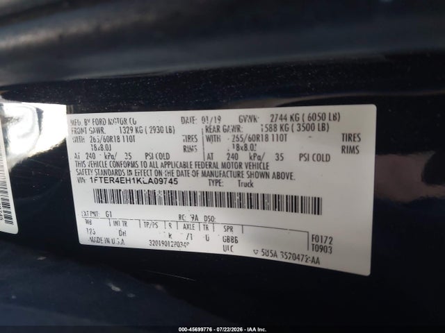2019 FORD RANGER LARIAT/XL/XLT 9