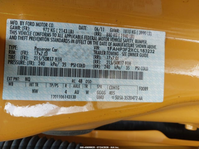 2012 FORD FOCUS SE photo 9