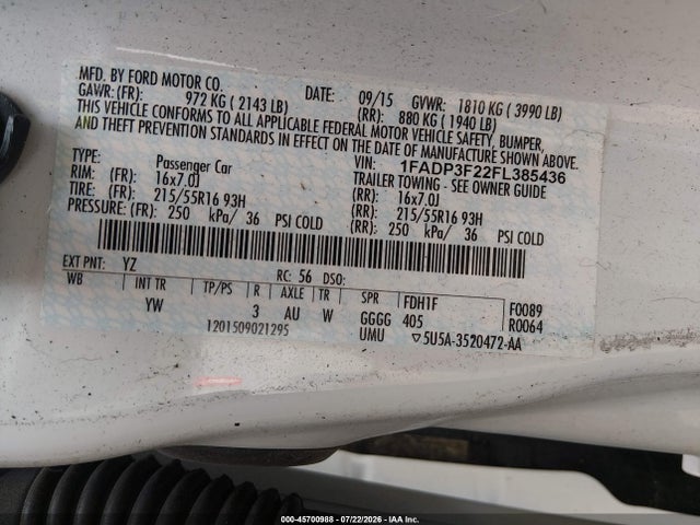 2015 FORD FOCUS SE — фото 9