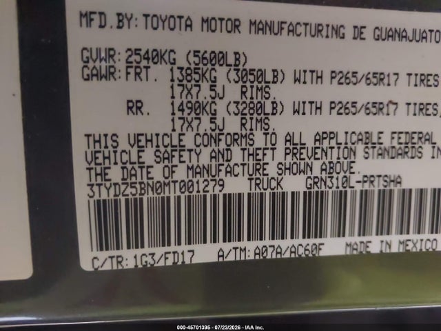 2021 TOYOTA TACOMA TRD SPORT 9