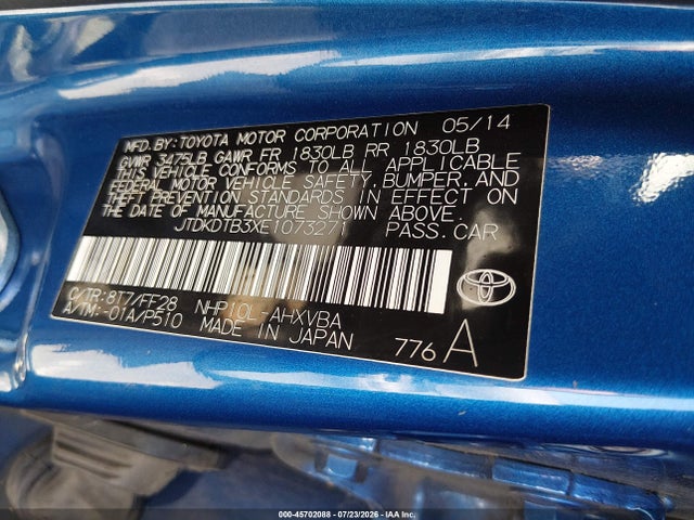 2014 Toyota PRIUS C TWO — фото 9