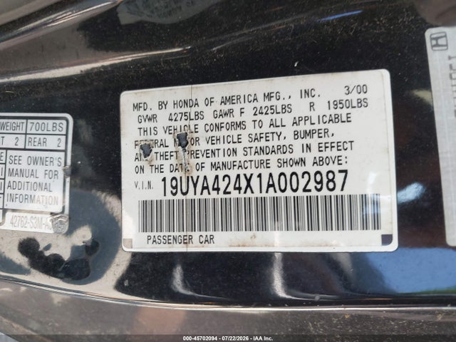 2001 Acura CL 3.2 照片 9