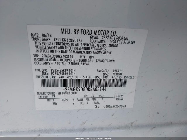 2019 FORD FLEX LIMITED 9