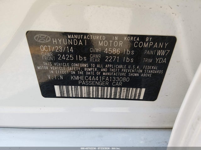 2015 Hyundai SONATA HYBRID 照片 9