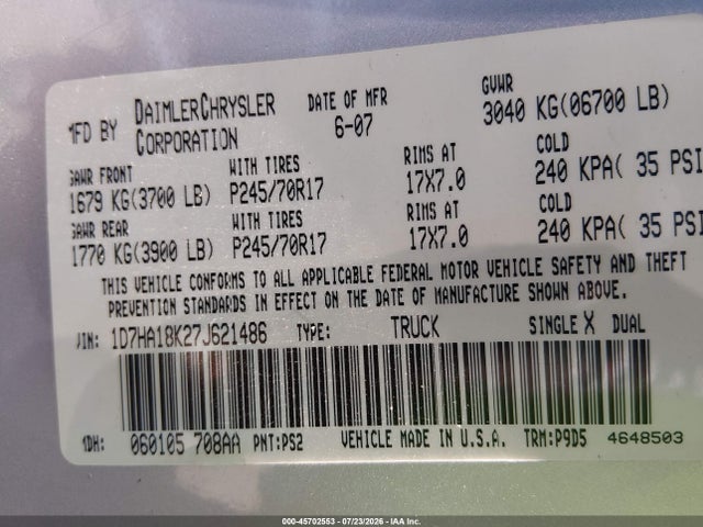 2007 Dodge RAM 1500 ST 照片 9