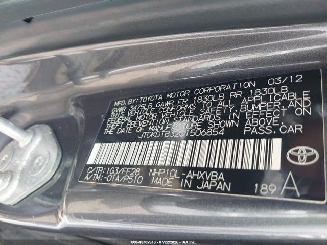 2012 Toyota PRIUS C TWO 照片 9