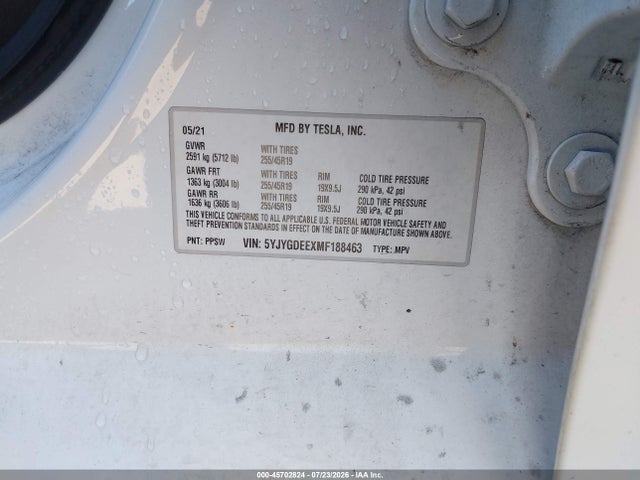 2021 TESLA MODEL Y LONG RANGE DUAL MOTOR ALL-WHEEL DRIVE 9