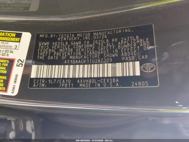 2026 TOYOTA CAMRY SE 9