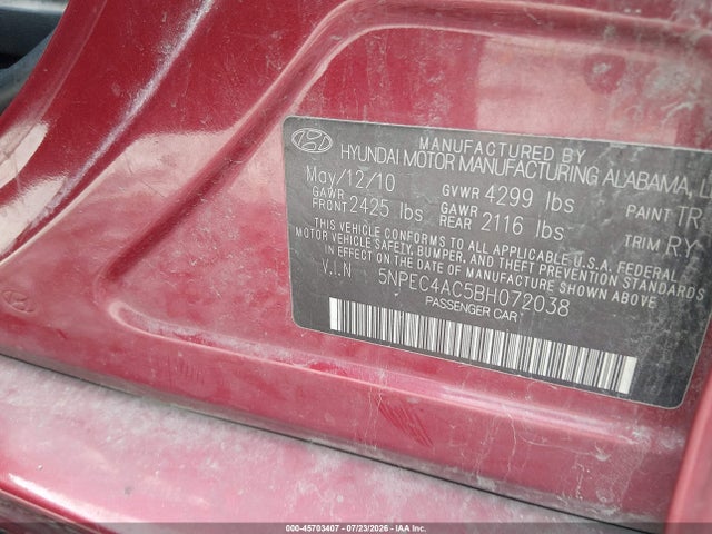 2011 Hyundai SONATA SE 照片 9