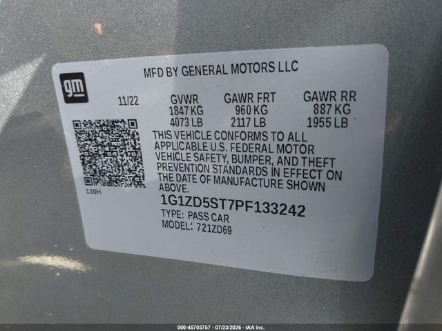 2023 Chevrolet MALIBU FWD 1LT — фото 9
