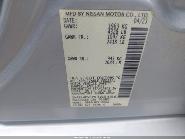 2023 Nissan ALTIMA SV FWD 照片 9