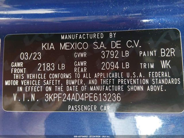 2023 KIA FORTE 9