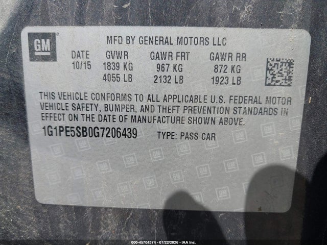 صورة 9 لـ 2016 Chevrolet CRUZE LIMITED 1LT AUTO
