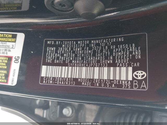 صورة 9 لـ 2018 Toyota COROLLA LE