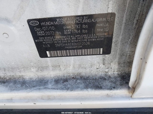 2011 Hyundai ELANTRA LIMITED 照片 9