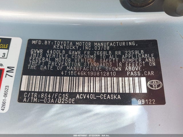 2009 Toyota CAMRY SE 照片 9