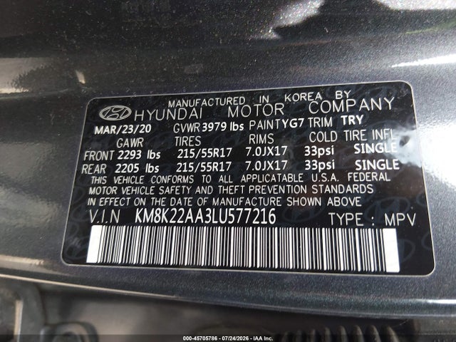 2020 HYUNDAI KONA SEL 9