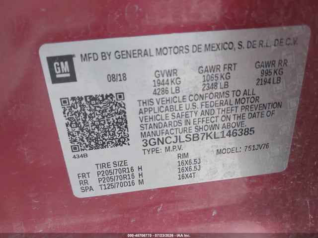 2019 CHEVROLET TRAX LT 9