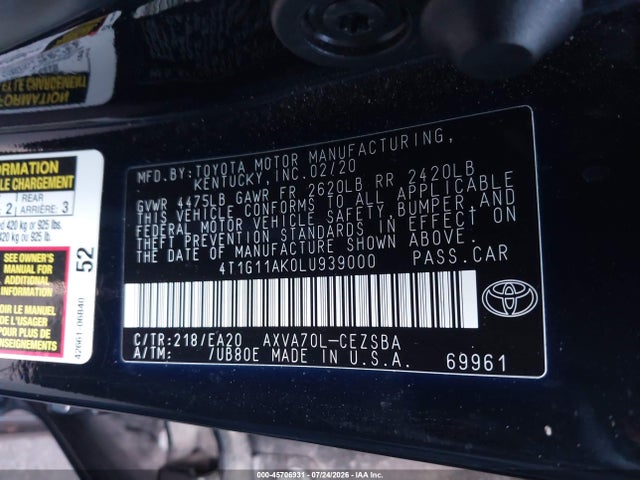 صورة 9 لـ 2020 Toyota CAMRY SE