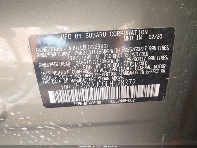 2020 SUBARU FORESTER PREMIUM 9
