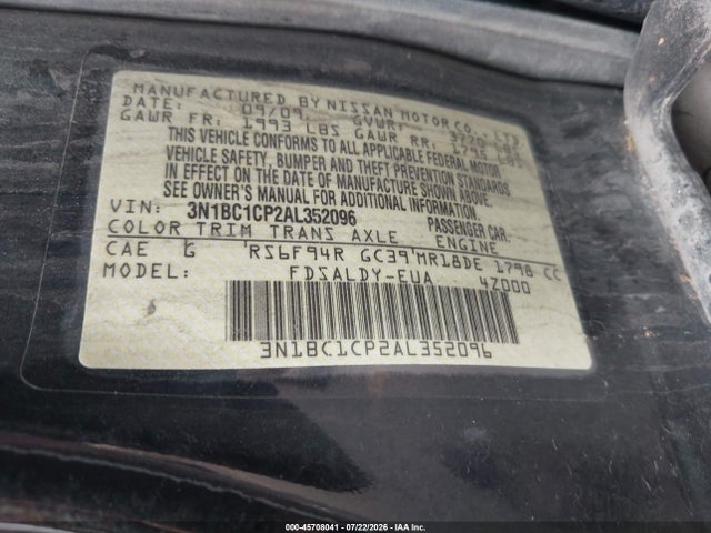 2010 Nissan VERSA 1.8S — фото 9