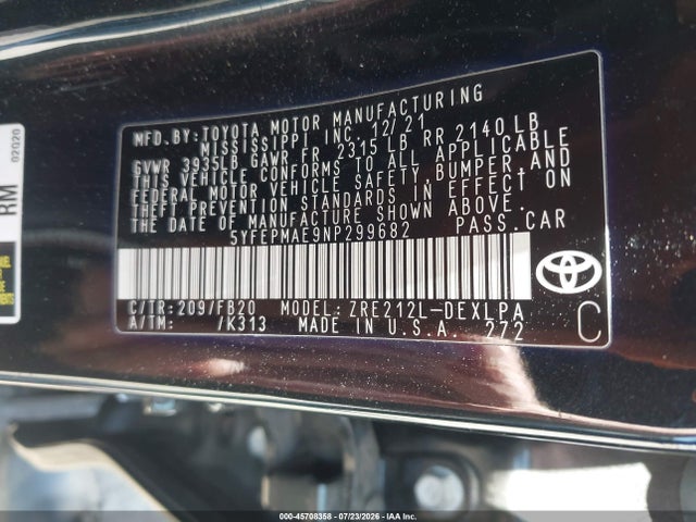 صورة 9 لـ 2022 Toyota COROLLA LE