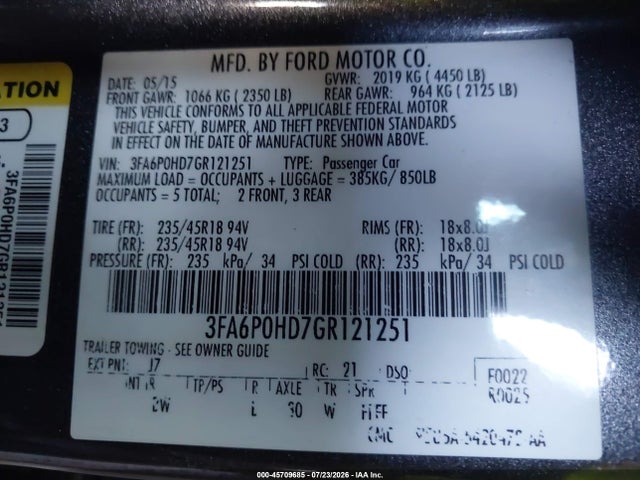 صورة 9 لـ 2016 FORD FUSION SE