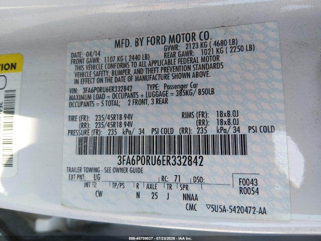 2014 FORD FUSION HYBRID TITANIUM photo 9