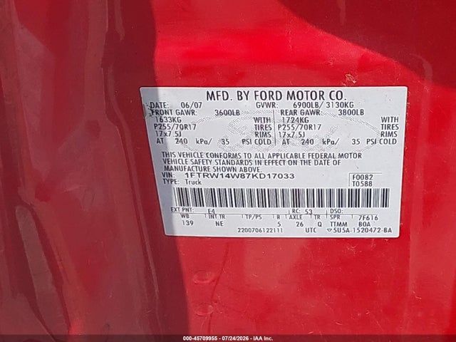 صورة 9 لـ 2007 FORD F-150 XLT
